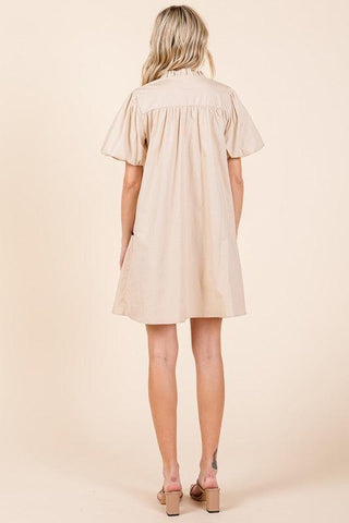 GeeGee Piping Detailed Babydoll Mini Dress