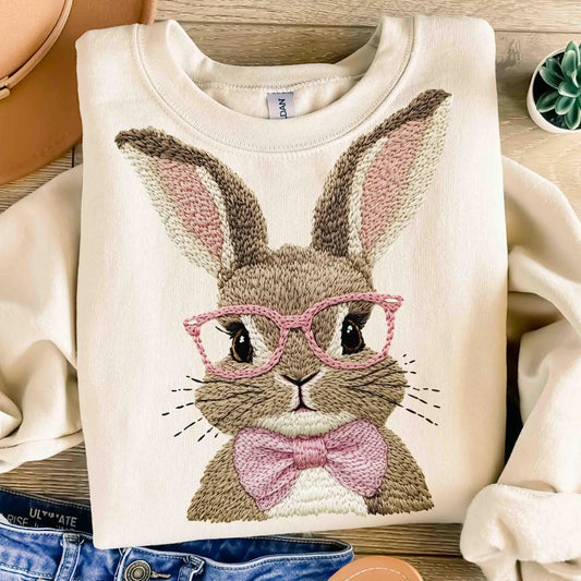 One Smart Bunny Graphic Sweatshirt in Three Colors in - Womens photo