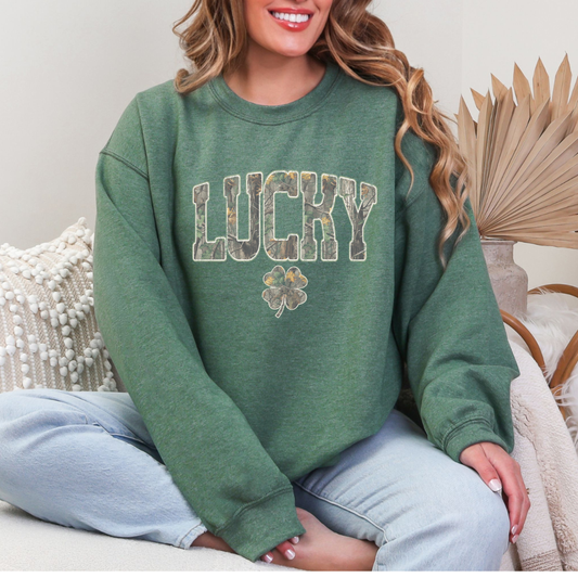 Lucky Camo Graphic Sweatshirt in - Womens photo