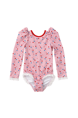 *PREORDER* Long Sleeve Rashguard - Pink Patriot Pop in - Swimwear photo