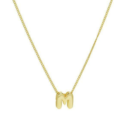 Mini Bubble Initial Letter Personalized Necklace in - photo