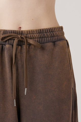 Dolphin Tail Wide Leg Mineral Washed Pants in - photo