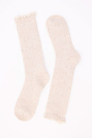 Autumn Vibes Ribbed Ruffle-Trim Socks - SwagglyLife Home & Fashion