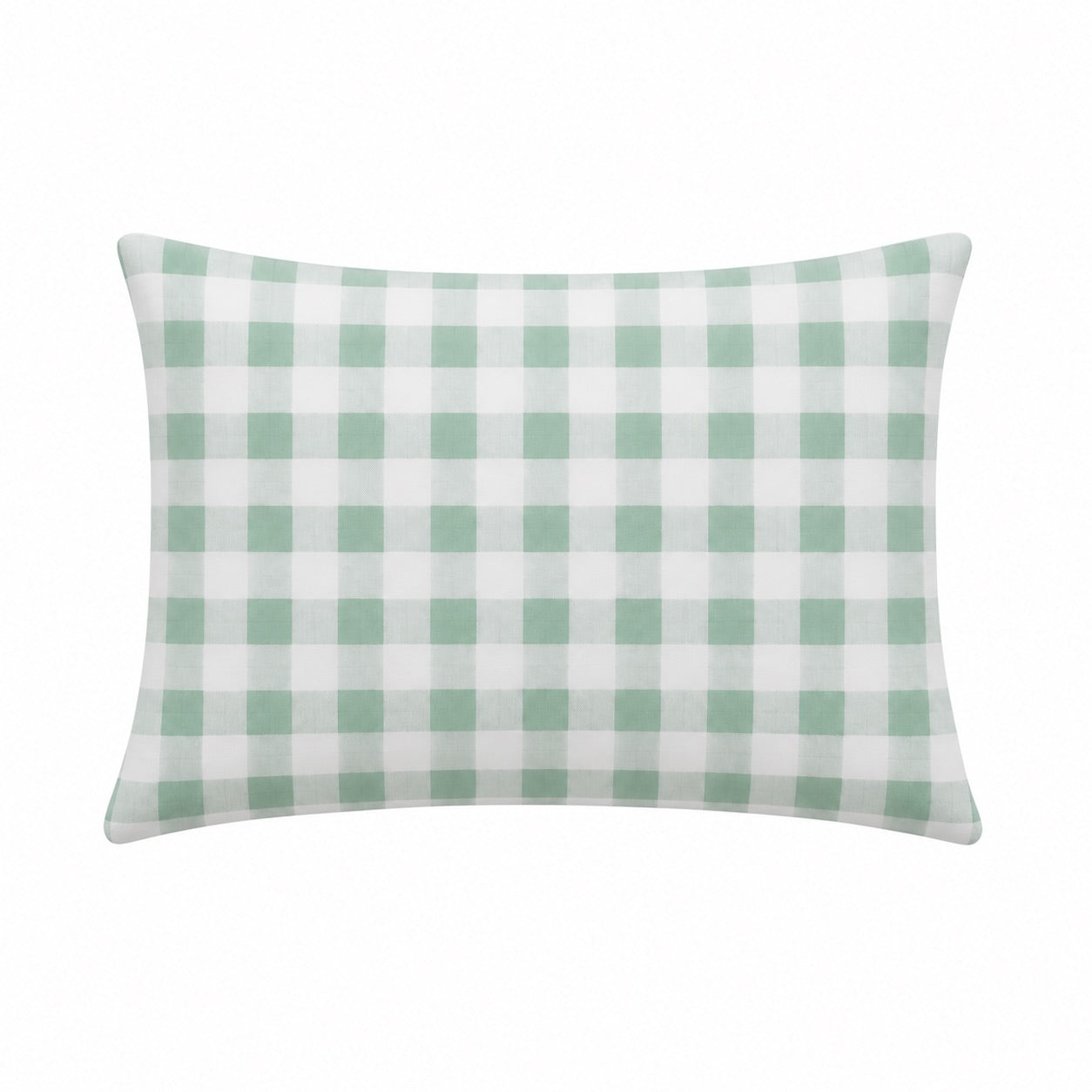 Little Mae & Co. Standard Pillow Case Cover - Light Green Checkered