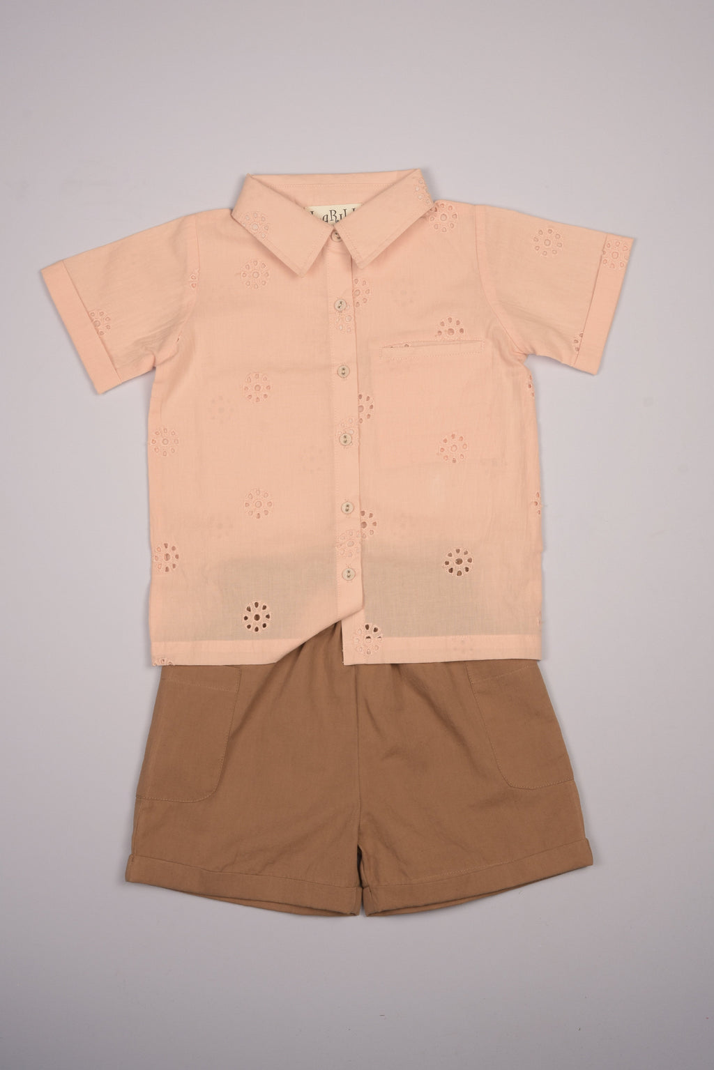 Embroidered Schiffli Boys Shirt and Pant Set in - Boys Shirt photo