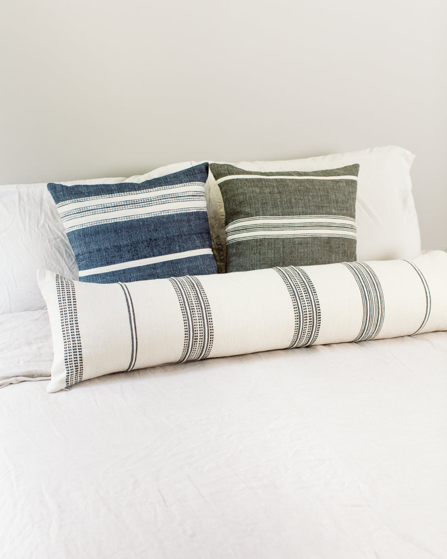 12 x 48" Aden Lumbar Pillow in Natural with Grey - Throw Pillows photo