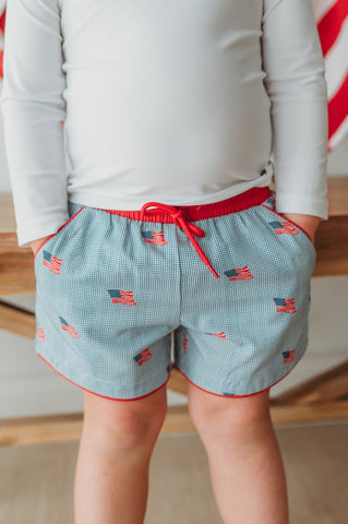 *PREORDER* Heritage Flag Boy Shorts in - 4th of July Collection photo