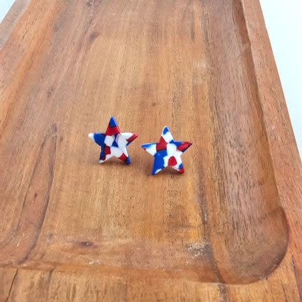 Liberty Star Studs - Red, White & Blue - SwagglyLife Home & Fashion