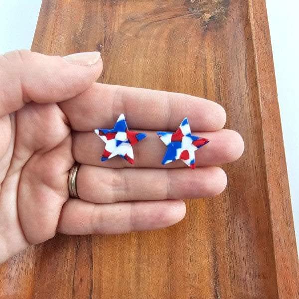 Liberty Star Studs - Red, White & Blue - SwagglyLife Home & Fashion