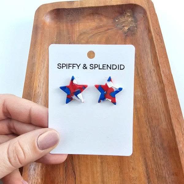Liberty Star Studs - Red, White & Blue - SwagglyLife Home & Fashion