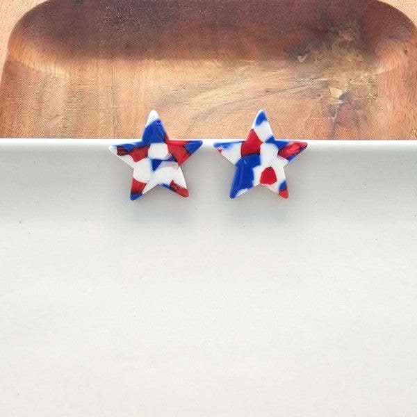 Liberty Star Studs - Red, White & Blue - SwagglyLife Home & Fashion