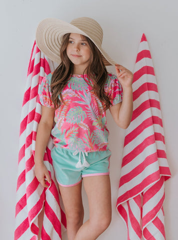 Pink Palm Paradise Shirt & Short Set