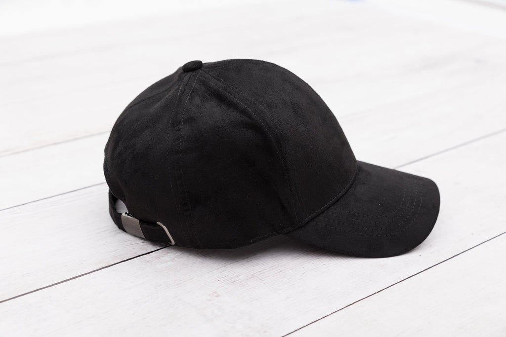Suede Boyfriend Ball Cap in Black - Baseball Caps photo