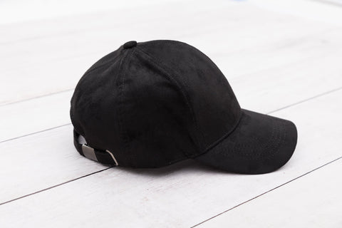 Suede Boyfriend Ball Cap in Black - Baseball Caps photo