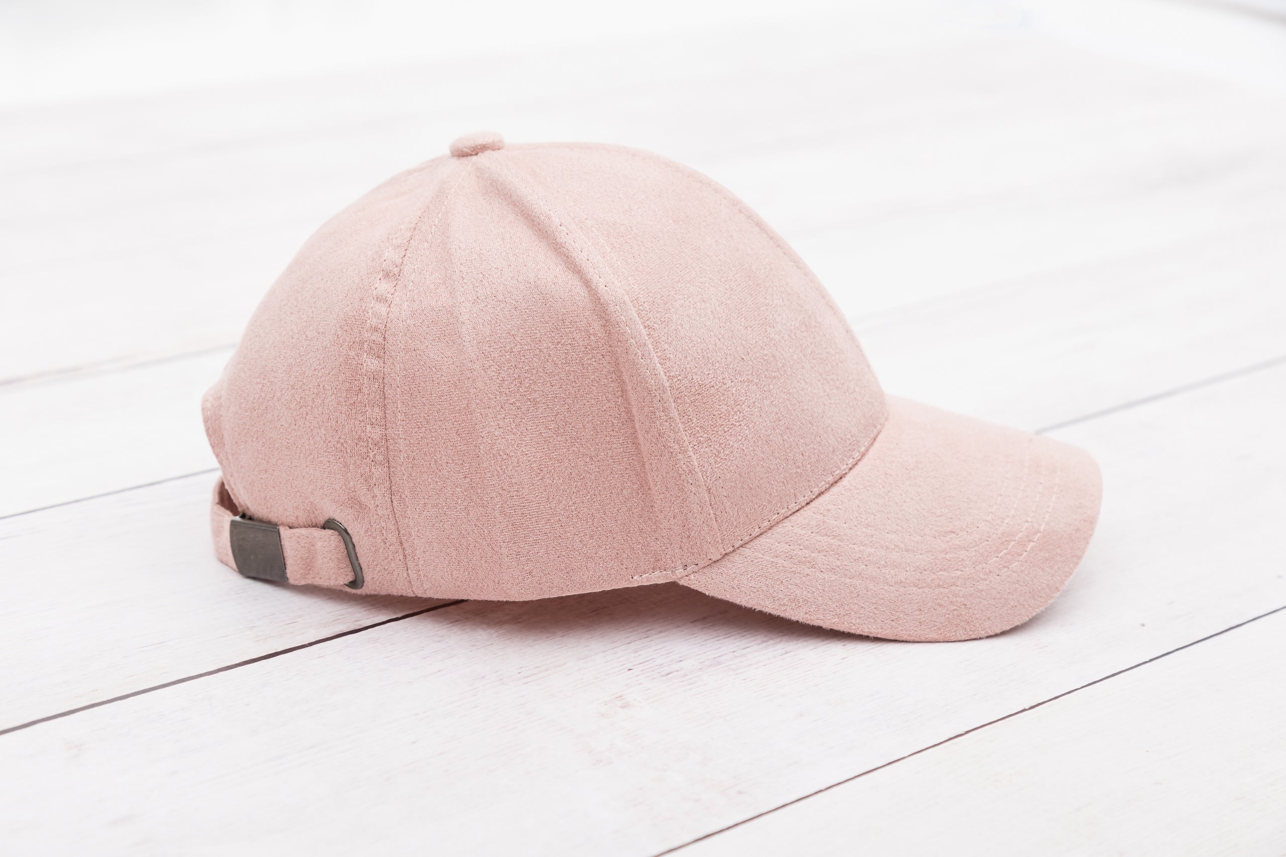 Suede Boyfriend Ball Cap in Blush - Baseball Caps photo
