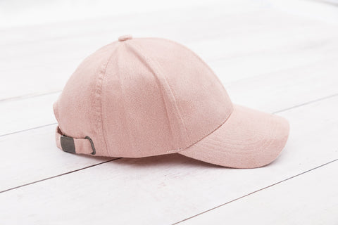 Suede Boyfriend Ball Cap in Blush - Baseball Caps photo