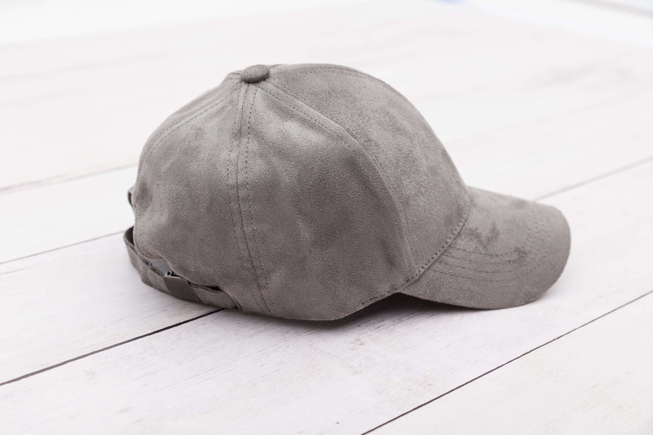Suede Boyfriend Ball Cap in Gray - Baseball Caps photo