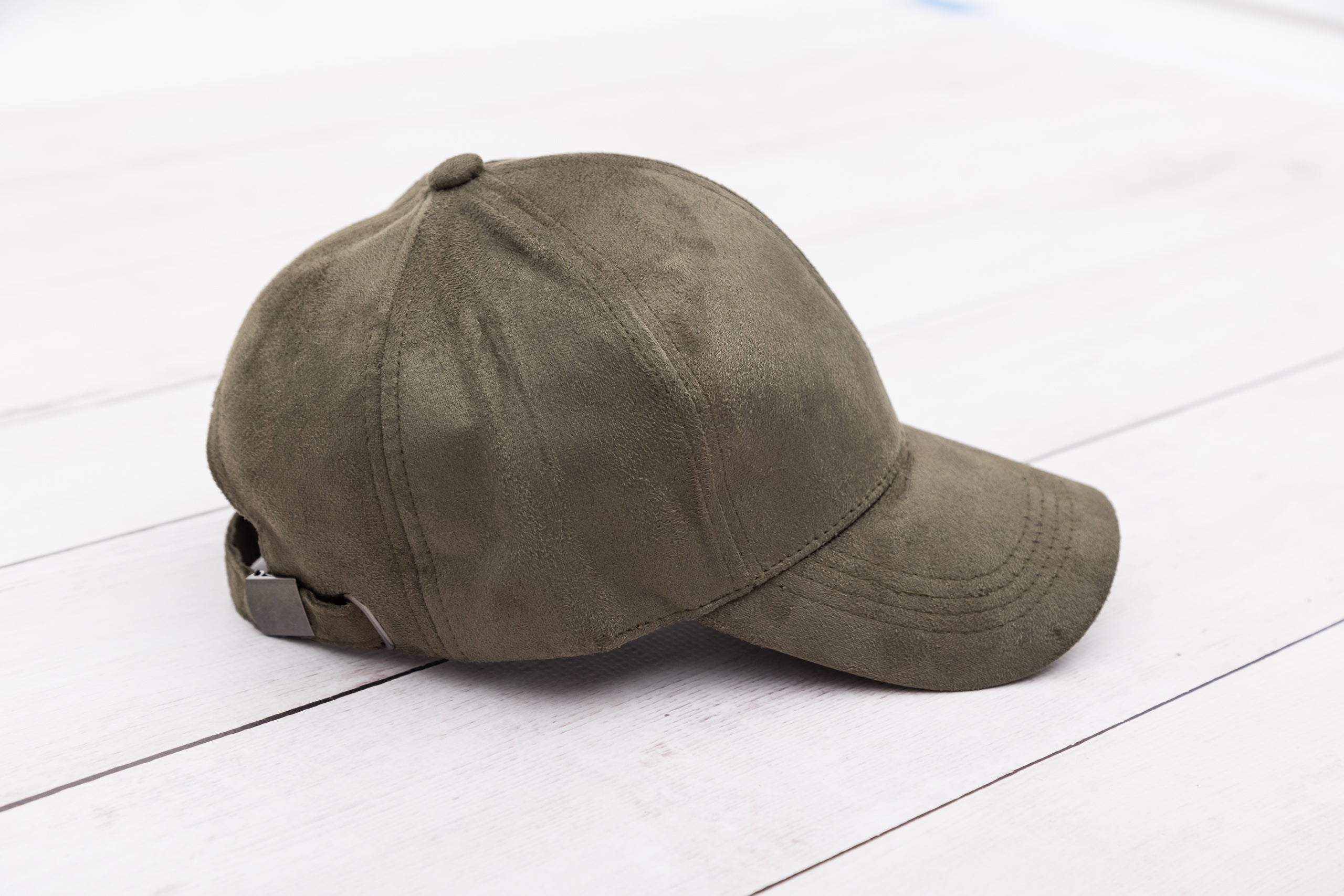 Suede Boyfriend Ball Cap in Olive - Baseball Caps photo