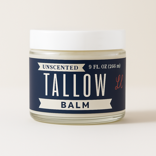 Unscented Tallow Balm | Natural Beef Tallow Vitamin E, Jojoba Moisturizer for Face & Body |Clean, Preservative-Free Skincare by Lady May in 9oz - Body Cream/Lotion photo