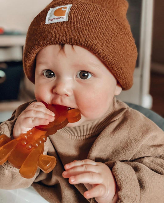 The Little Bamber - Natural Rubber & Baltic Amber Teething Toy in - Baby Teething Toy photo