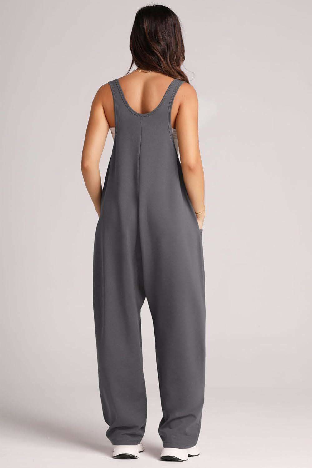 Lovelet V-Neck Wide Strap Overalls - SwagglyLife Home & Fashion
