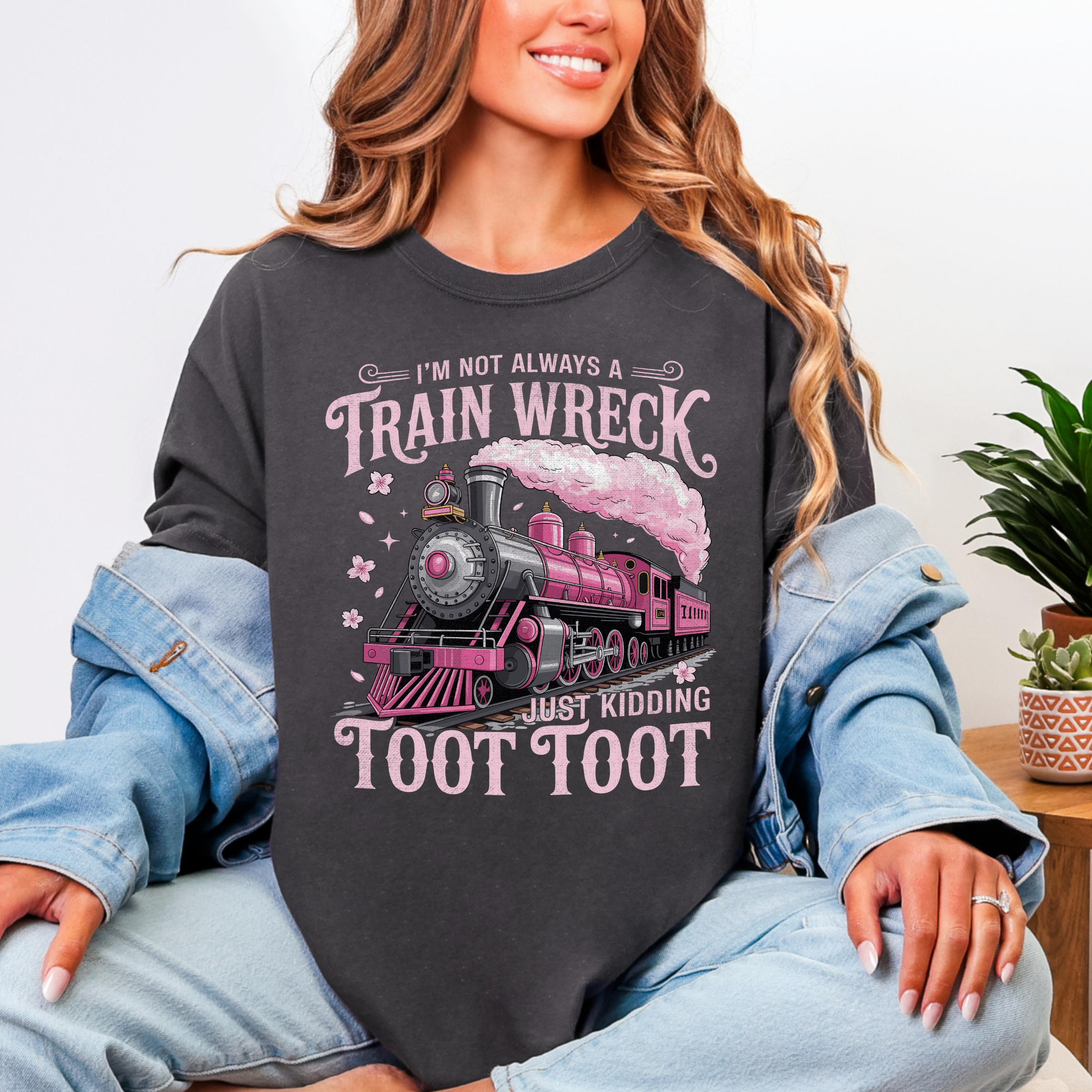 Train Wreck Graphic Tee in - Womens photo