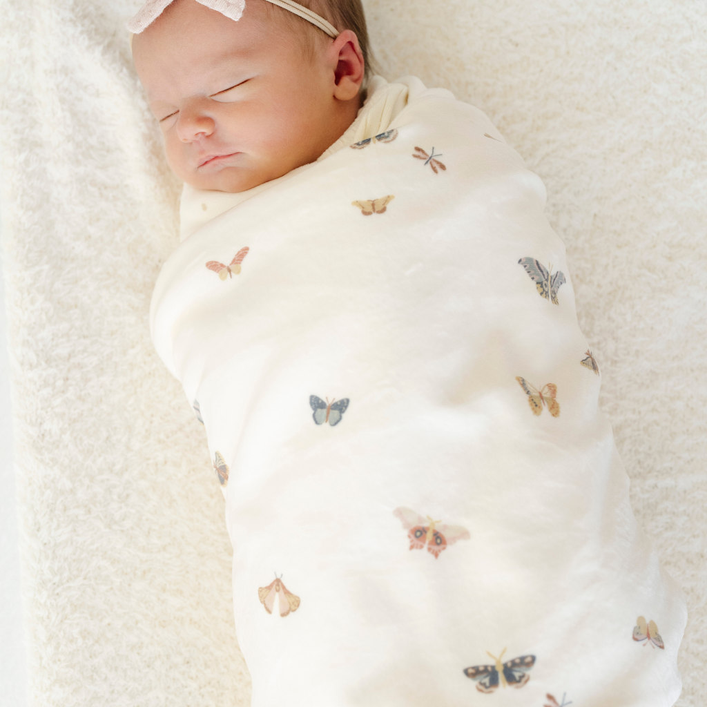 MINKY STRETCH LUXE SWADDLE/BLANKET in Butterfly - photo