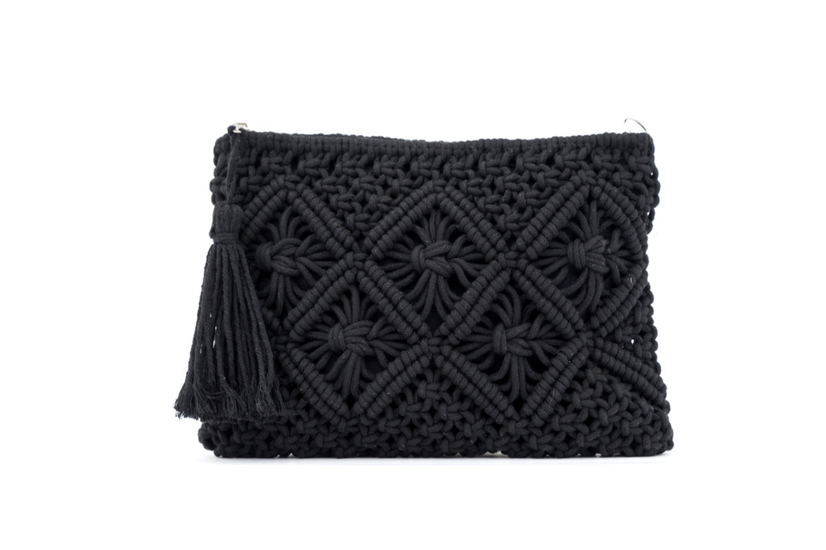Macrame Tassel Clutch in - photo
