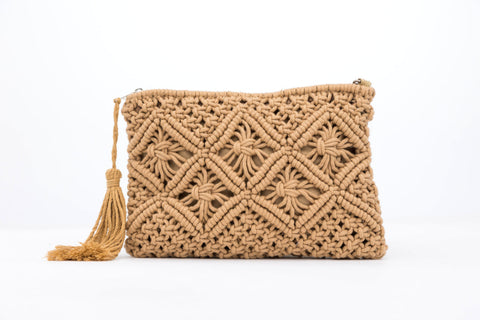 Macrame Tassel Clutch in - photo