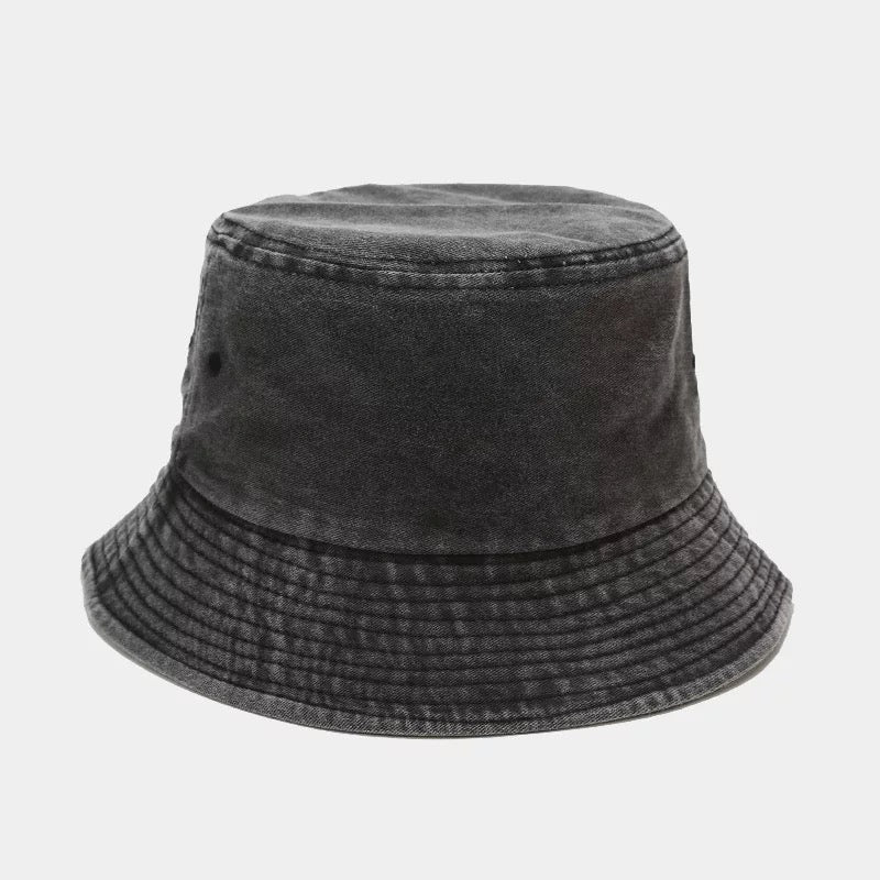 Distressed Bucket Hats in Black - photo