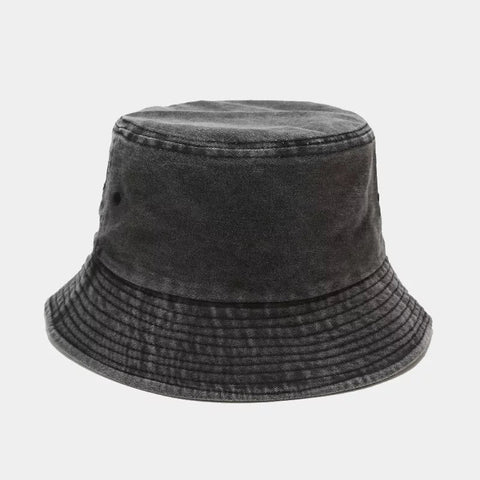 Distressed Bucket Hats in Black - photo