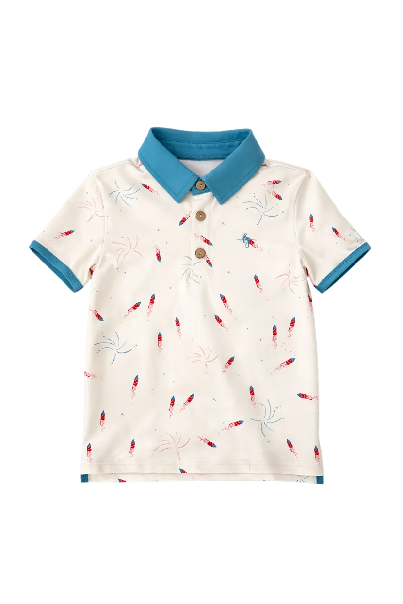 Athletic Polo - Red, White, Boom