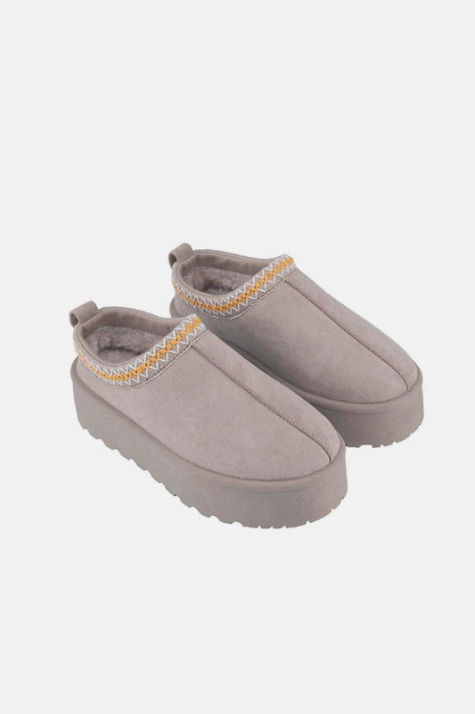 Weeboo Platform Embroidered Trim Slip-On Boots in - photo
