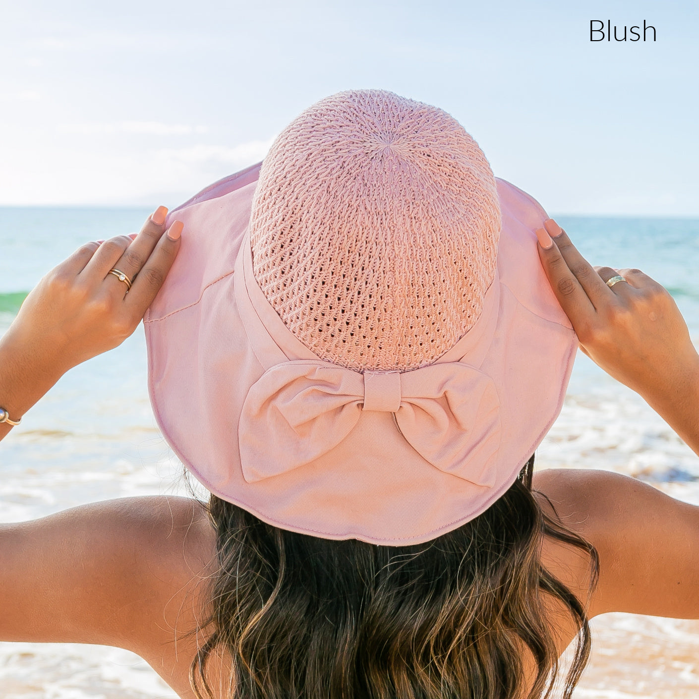 Watercolor Accent Cargo Hat in Blush - photo