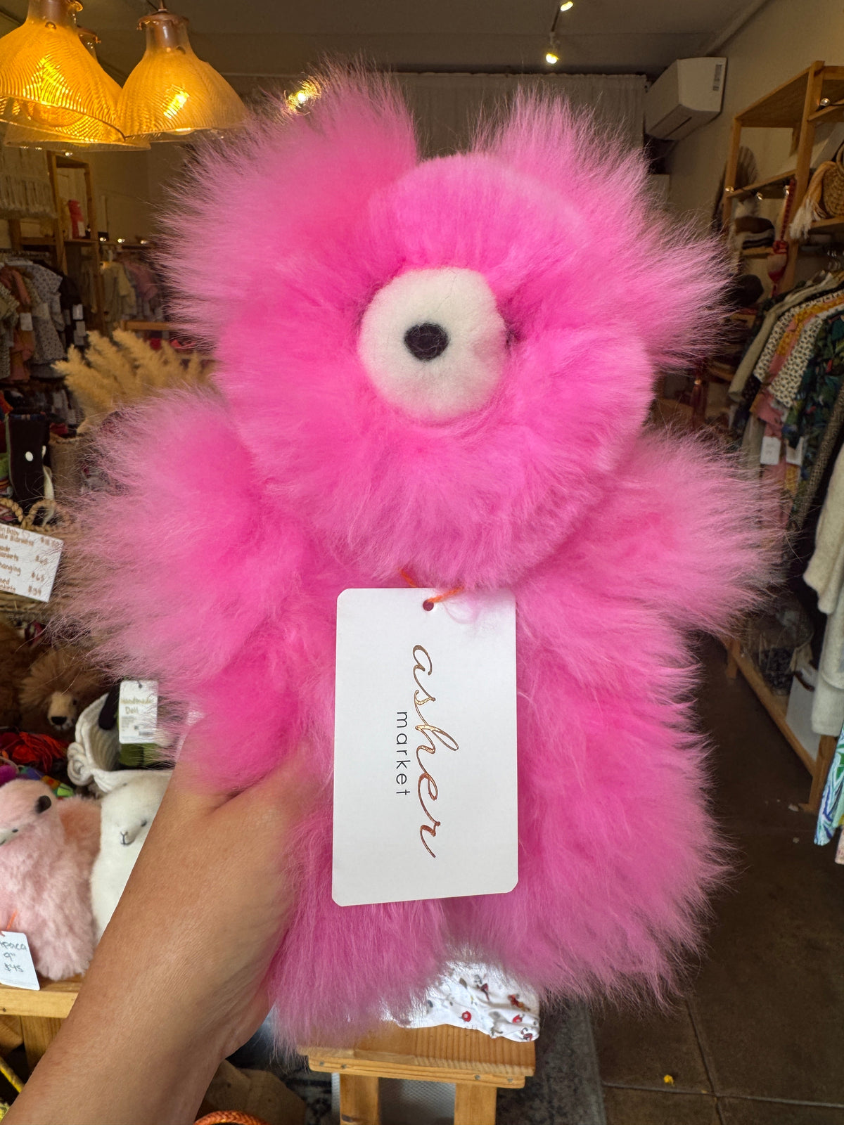 Pink Baby Alpaca Bear Medium - Bubblegum Pink