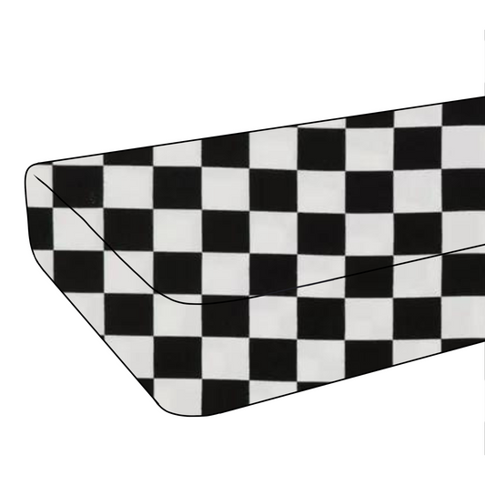 Race Black & White Checkered Crib Sheet in - photo