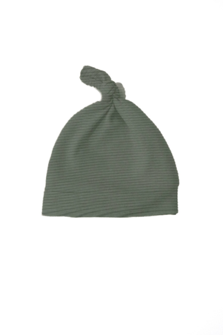 Moss Ribbed Knit Newborn Baby Knot Hat