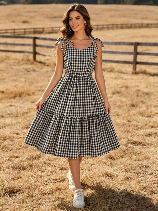 Mommy & Me Adult Plaid Smocked Dress -