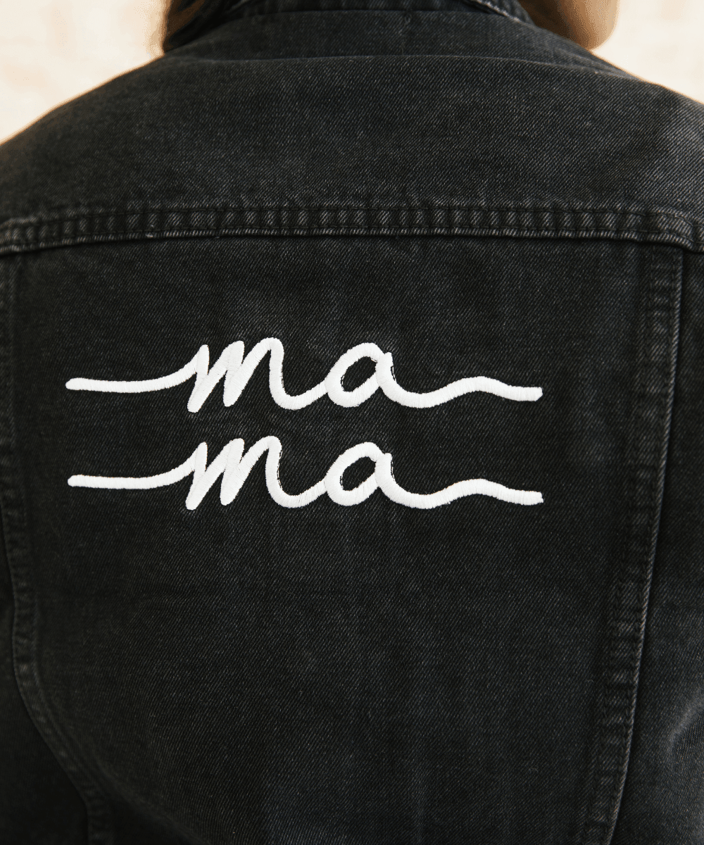 Black Denim Mama Jacket in - Clothing photo