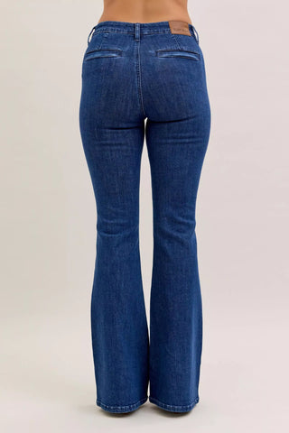 Judy Blue High Waist Flare Jeans with Front Patch Pockets in - photo