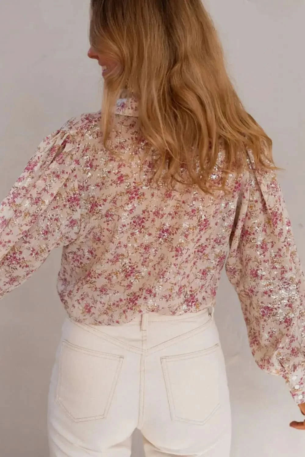 Printed Collared Neck Long Sleeve Shirt - SwagglyLife Home & Fashion