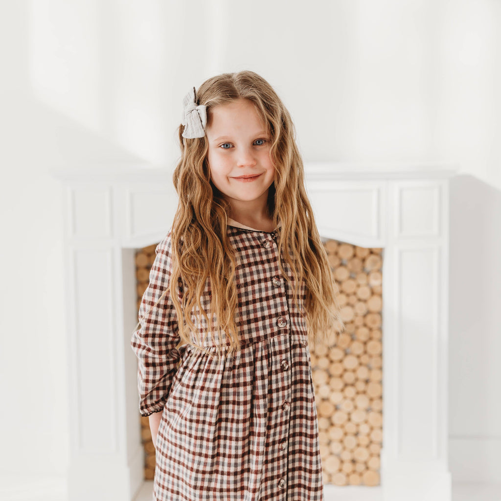Brushed Gingham Sailor Collar Dress in - Dress photo