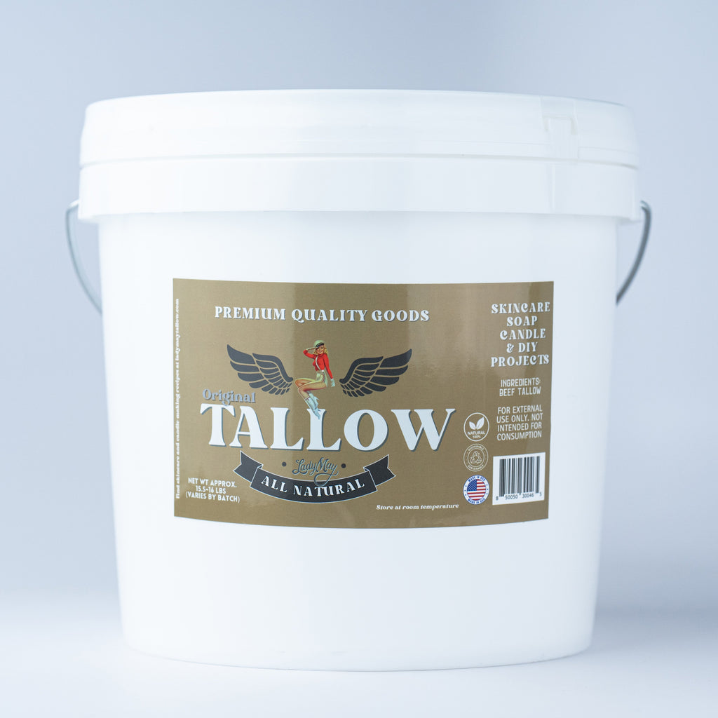 Lady May Tallow Bulk Grass-Fed Beef Tallow for Soap, Skincare & Candles | 2,8,16 lbs | Maker-Proven Quality in 16lb - Beef Tallow photo