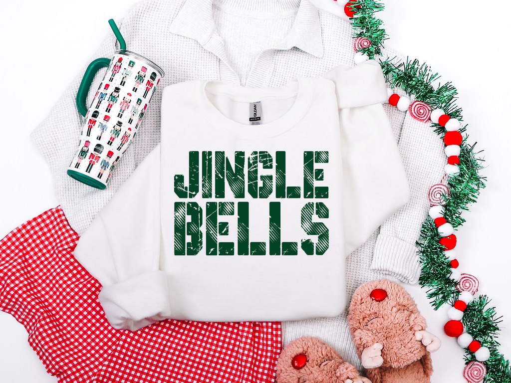 Jingle Bells Evergreen Graphic Tee and Sweatshirt - SwagglyLife Home & Fashion