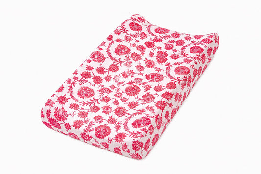 Little Mae & Co. Red Chinoiserie Changing Pad Cover -