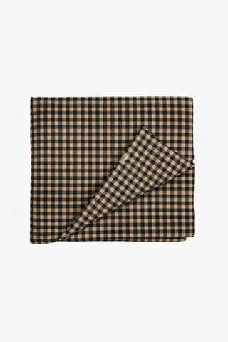 Brown Black Gingham Crib Quilted Blanket