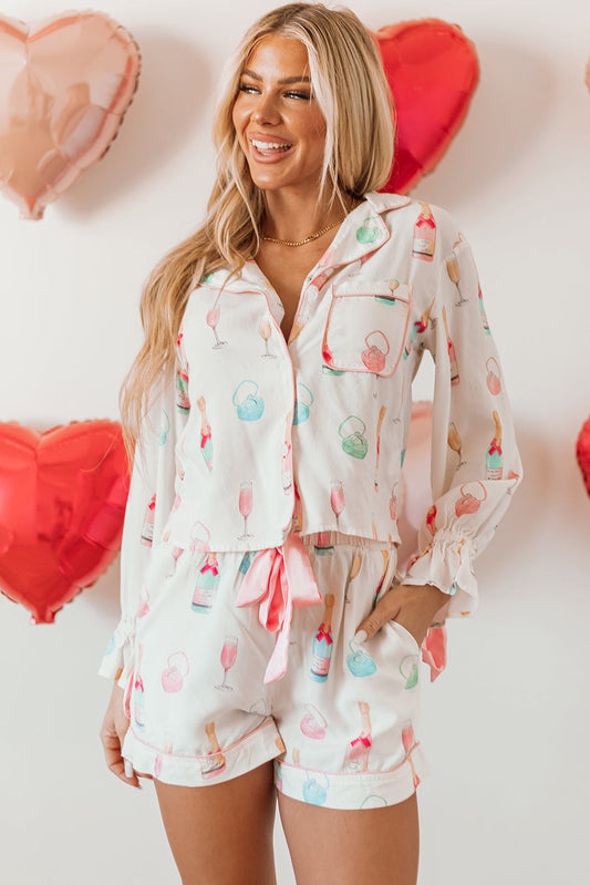 Clara Two Piece Pajama Set in White - Sleepwear photo