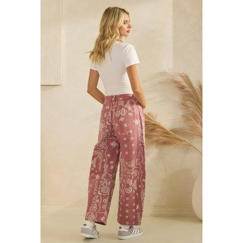 Vintage Pink Paisley Denim in - photo