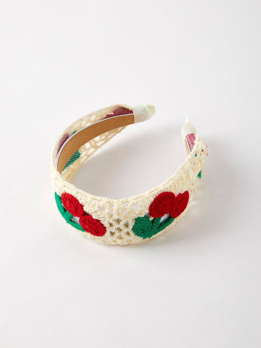 Sweet Cherry Crochet Headband -