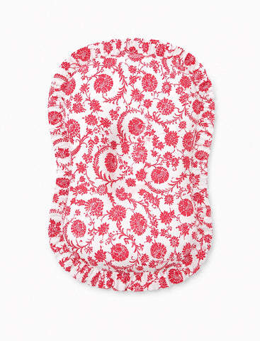 Red Chinoiserie Ruffle Baby Lounger Cover